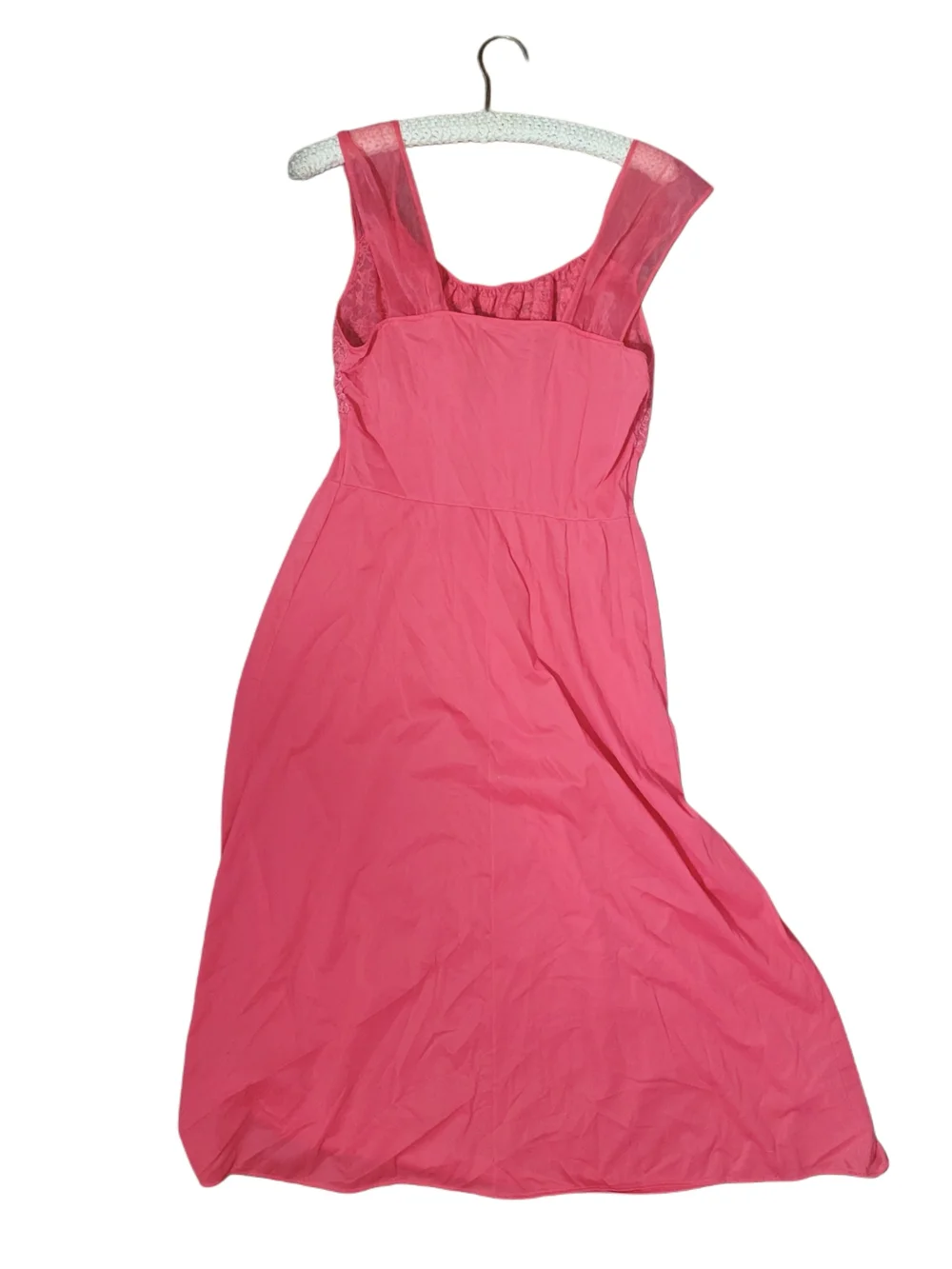 Vintage Dorella Sheer Pink Lace Bodice Nightgown Slipdress - Picture 4 of 6